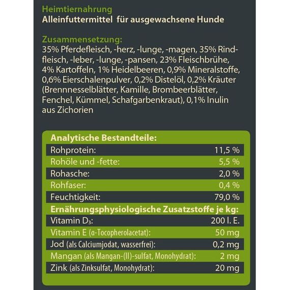 Dehner Wild Nature Hundefutter Bergweide, Trockenfutter getreidefrei / zuckerfrei, für ausgewachsene Hunde, Pferd, 4 kg