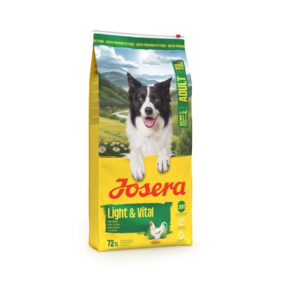 JOSERA Adult Light & Vital Huhn (1 x 12,5 kg) | Premium Trockenfutter für ausgewachsene Hunde | mit Erbse | wenig Fett & viel Protein zur Gewichtskontrolle | leicht verdaulich | weizenfrei |1er Pack