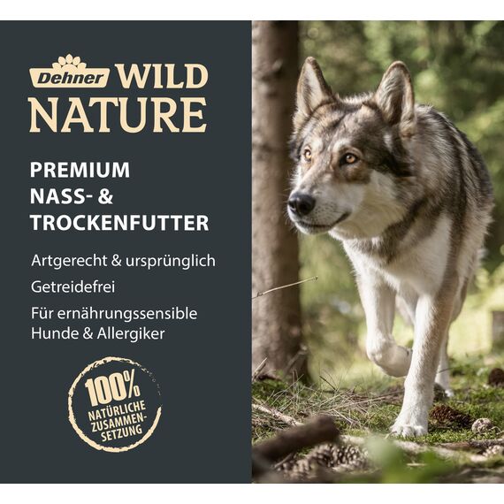 Dehner Wild Nature Hundefutter Auwald, Trockenfutter getreidefrei / zuckerfrei, für ausgewachsene Hunde, Geflügel / Wild, 12 kg