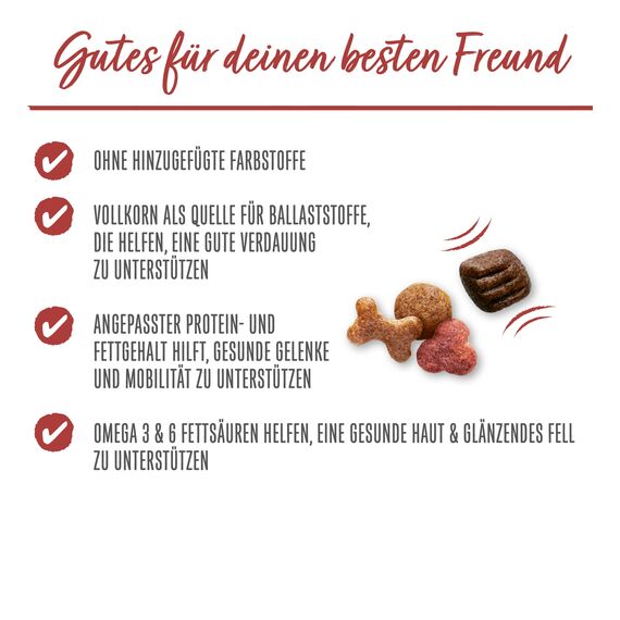 Beneful Original Hundefutter trocken, mit Rind und Gartengemüse, 6er Pack (6 x 1,4kg)