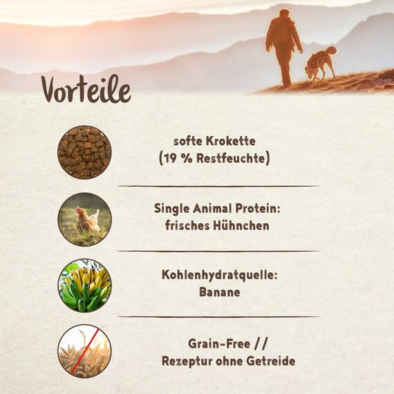 Bosch HPC Soft Hühnchen & Banane | halbfeuchtes Hundefutter für ausgewachsene Hunde Aller Rassen | Single Protein | Grain-Free | 1 x 2.5 kg (Packung mit 2)