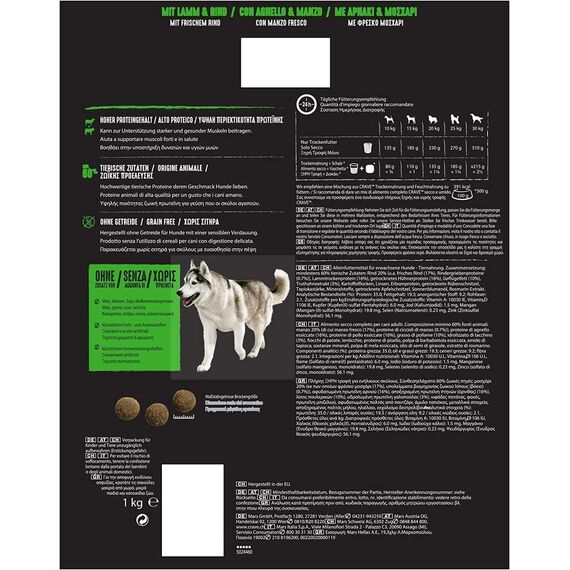 CRAVE Premium Trockenfutter mit Lamm & Rind für Hunde – Getreidefreies Adult Hundefutter mit hohem Proteingehalt – 6 x 1 kg
