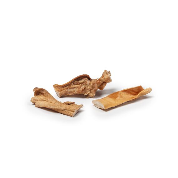 DIBO Rinderkopfhaut, 250g-Beutel, der kleine Naturkau-Snack oder Leckerli für Zwischendurch, Hundefutter, Qualitätskauartikel ohne Chemie