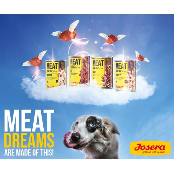 Josera Meat Lovers Pure Multipack | Nassfutter für Hunde | hoher Fleischanteil | getreidefrei | Alleinfuttermittel | 6x400g