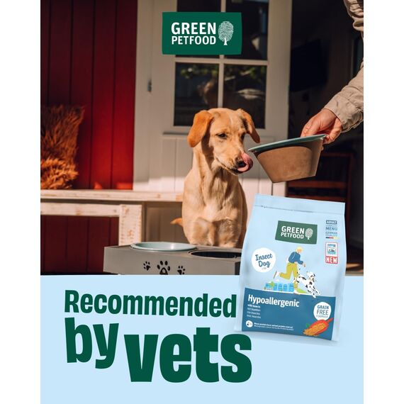 Green Petfood InsectDog Hypoallergen mit Insekten (1 x 3 kg) | Adult | Premium Trockenfutter für ausgewachsene allergische Hunde | getreidefrei | nachhaliges Hundefutter | German Quality | 1er Pack