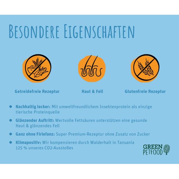 Green Petfood InsectDog Hypoallergen (5 x 900 g) | Adult | Premium Trockenfutter für ausgewachsene allergische Hunde | mit Insektenprotein | getreidefrei | nachhaliges Hundefutter | 5er Pack