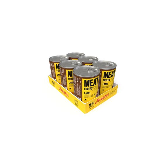 Josera Meat Lovers Pure Lamb | Nassfutter für Hunde | getreidefrei | hoher Fleischanteil |leckeres Lamm, saftige Brühe und Mineralstoffe | Alleinfuttermittel | 6 x 400 g