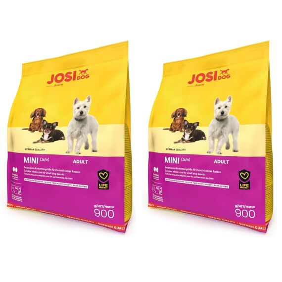 JosiDog Mini (900g) | Hundefutter für kleine Rassen | Premium Trockenfutter für ausgewachsene Hunde | Powered by JOSERA | 2er Pack