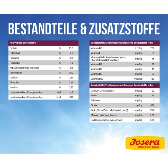 Josera Meat Lovers Pure Beef | Nassfutter für Hunde | hoher Fleischanteil | getreidefrei | saftiges Rindfleisch, leckere Brühe und Mineralstoffe | Alleinfuttermittel | 6 x 400 g