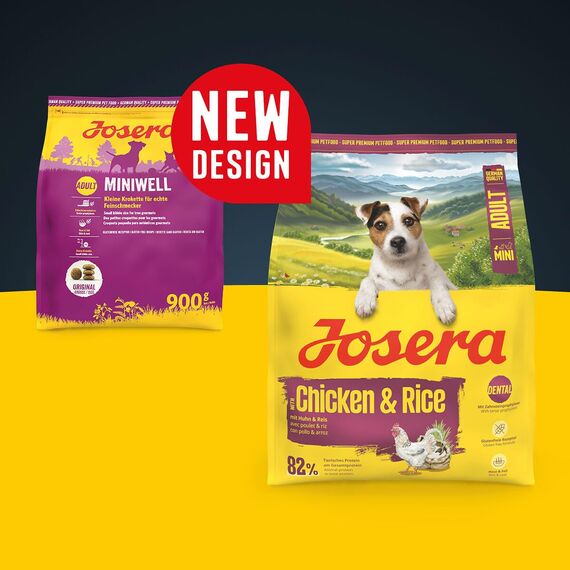 JOSERA Mini Adult Huhn & Reis (1 x 10 kg) | Premium Trockenfutter für ausgewachsene Hunde Kleiner Rassen | mit Biotin für Haut & Fell | kleine Kroketten | extraverträglich | gluternfrei | 1er Pack