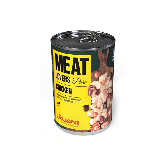 Josera Meat Lovers Pure Chicken | Nassfutter für Hunde | hoher Fleischanteil | getreidefrei | leckeres Huhn | Alleinfuttermittel | 6 x 400 g