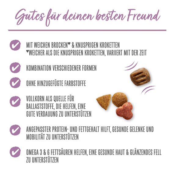 Beneful Glückliche Jahre 7+ Senior Hundefutter trocken, mit Huhn und Gartengemüse, 6er Pack (6 x 1,4kg)