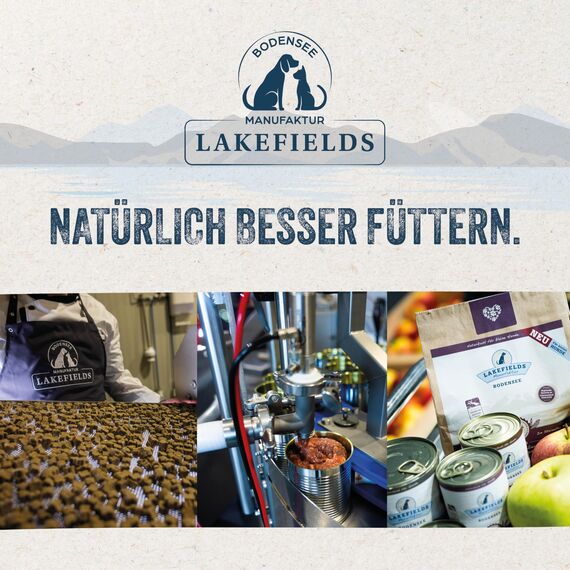 Lakefields Premium Hundefutter Nass | Rind 61% | 200g | Getreidefreies Nassfutter für Hunde | Natürliche Zutaten in Lebensmittelqualität | Äpfel, Zucchini & Karotten | Schonend gegart