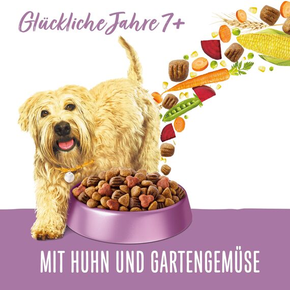 Beneful Glückliche Jahre 7+ Senior Hundefutter trocken, mit Huhn und Gartengemüse, 4er Pack (4 x 2,8kg)