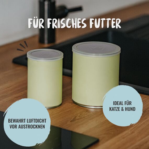 Rudelkönig Dosendeckel 800g - 3 Stück - Lebensmittelechter Verschluss für Hundefutter und Katzenfutter - Spülmaschinenfeste Deckel für Dosen