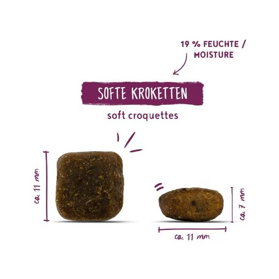 bosch HPC SOFT mini Perlhuhn & Süßkartoffel | halbfeuchtes Hundefutter für ausgewachsene Hunde kleiner Rassen | Single Protein | grain-free | 1 x 1 kg
