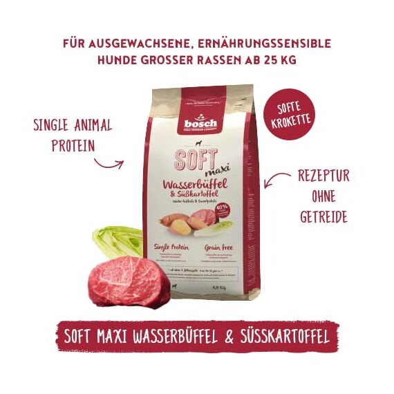 bosch HPC SOFT Maxi Wasserbüffel & Süßkartoffel, 1er Pack (1 x 1000 grams)