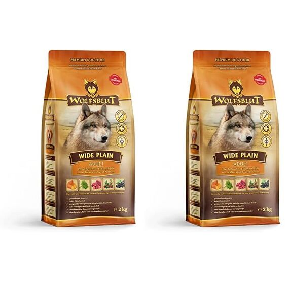 Wolfsblut - Wide Plain - 2 kg - Pferd - Trockenfutter - Hundefutter - Getreidefrei (Packung mit 2)