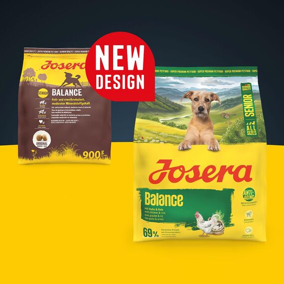 JOSERA Senior Balance Huhn & Reis (1 x 3 kg) | Premium Trockenfutter für ausgewachsene ältere Hunde | phosphorarm - mit wenig Fett & Protein speziell für Senioren | glutenfrei | 1er Pack