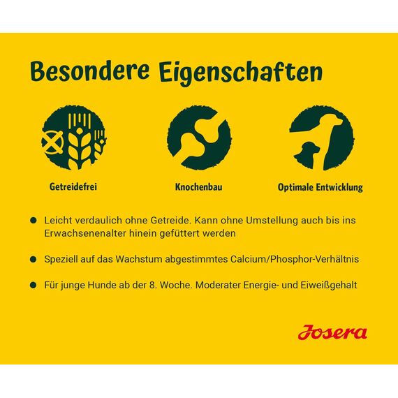 JOSERA YoungStar (5 x 900 g) | Junior | Premium Trockenfutter für wachsende Hunde | Geflügel & Kartoffel | getreidefrei | Welpenfutter für mittlere und große Rassen | Hundefutter | 5er Pack