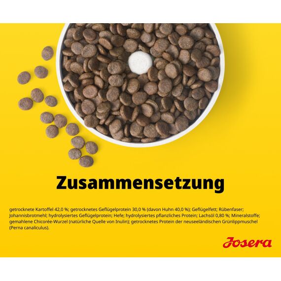 JOSERA Junior YoungStar Huhn & Kartoffel (1 x 900 g) | Premium Trockenfutter für wachsende Hunde | Welpenfutter für mittlere und große Rassen zur optimalen Versorgung | getreidefrei | 1er Pack