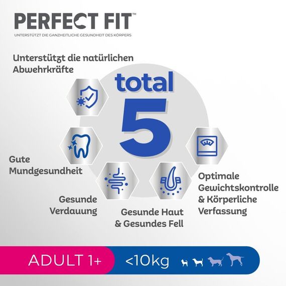 Perfect Fit Hund Adult 1+ <10kg mit Huhn 6 x 825g