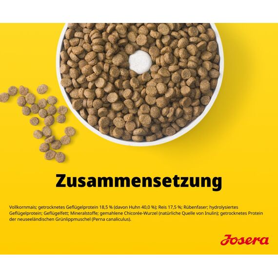 JOSERA Senior Balance Huhn & Reis (1 x 3 kg) | Premium Trockenfutter für ausgewachsene ältere Hunde | phosphorarm - mit wenig Fett & Protein speziell für Senioren | glutenfrei | 1er Pack
