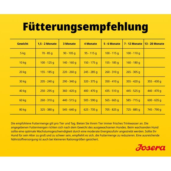 JOSERA Junior YoungStar Huhn & Kartoffel (1 x 900 g) | Premium Trockenfutter für wachsende Hunde | Welpenfutter für mittlere und große Rassen zur optimalen Versorgung | getreidefrei | 1er Pack