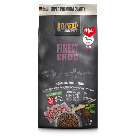 Belcando Finest Croc Hundefutter | Trockenfutter für kleine & mittlere Hunde | Alleinfuttermittel für ausgewachsene Hunde ab 1 Jahr (1 kg neu)
