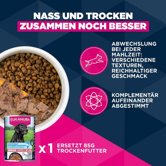 Eukanuba Senior Hundefutter mit frischem Huhn für kleine Rassen, Premium Trockenfutter für ältere Hunde, 3 kg