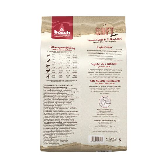bosch HPC SOFT Maxi Wasserbüffel & Süßkartoffel, 1er Pack (1 x 2.5 Kg)
