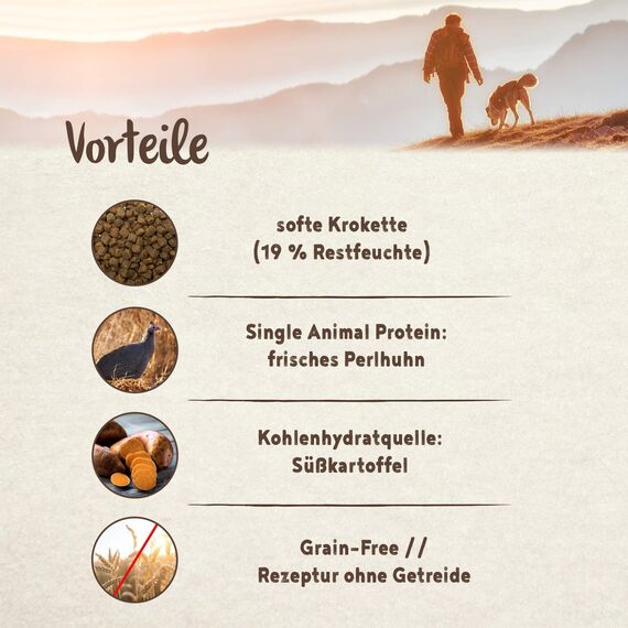 Bosch HPC Soft Mini Perlhuhn & Süßkartoffel | halbfeuchtes Hundefutter für ausgewachsene Hunde Kleiner Rassen | Single Protein | Grain-Free | 1 x 2.5 kg (Packung mit 2)