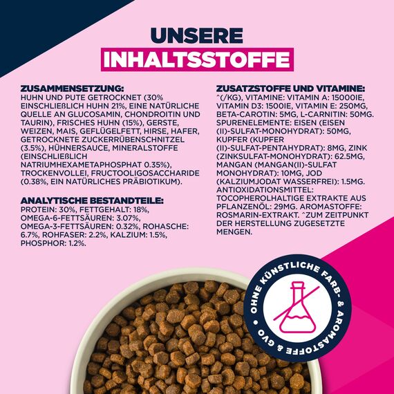 Eukanuba Hundefutter Trocken mit frischem Huhn für kleine Rassen, Premium Trockenfutter für ausgewachsene Hunde, 7,5 kg
