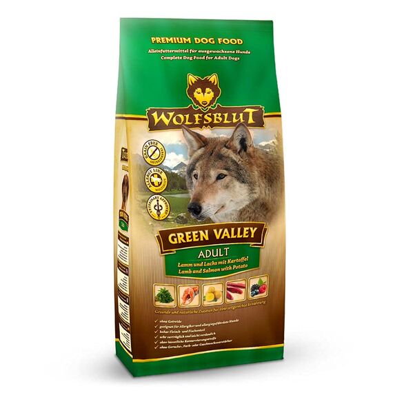 Wolfsblut - Green Valley - 15 kg - Lamm und Lachs - Trockenfutter - Hundefutter - Getreidefrei