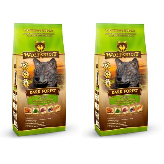 Wolfsblut - Dark Forest - 2 kg - Wild - Trockenfutter - Hundefutter - Getreidefrei (Packung mit 2)