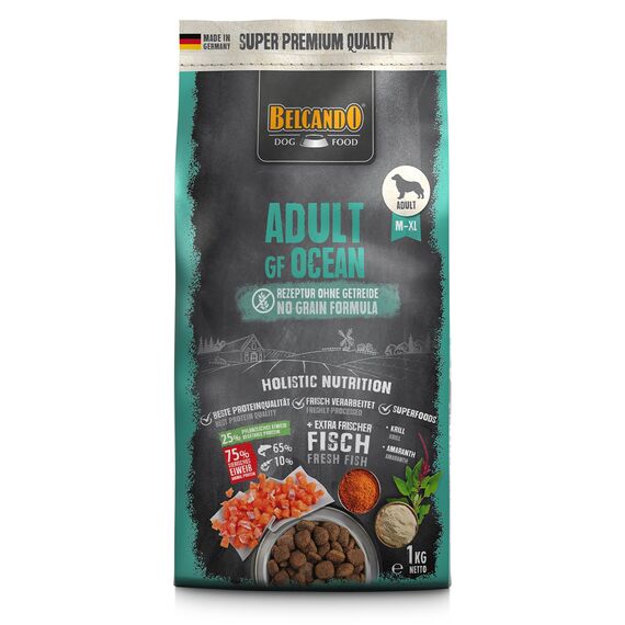 Belcando Adult GF Ocean [1 kg] getreidefreies Hundefutter | Sortenreines Trockenfutter ohne Getreide | Alleinfutter für ausgewachsene Hunde ab 1 Jahr