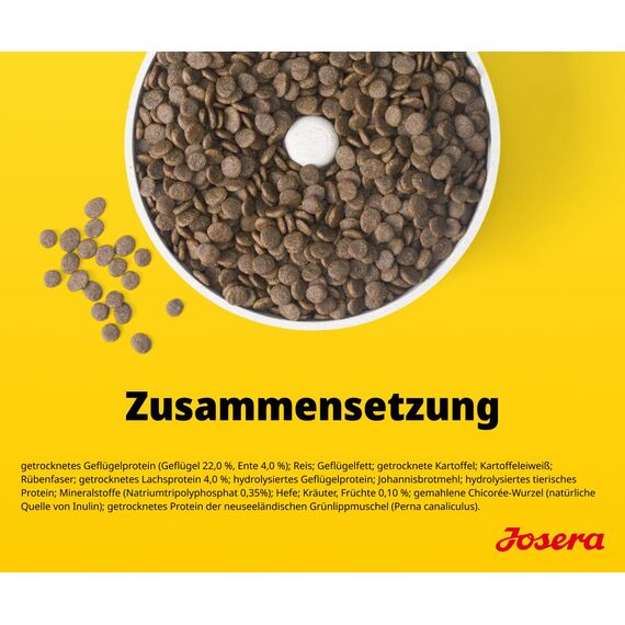 JOSERA Mini Junior Ente & Lachs (1 x 3 kg) | Premium Trockenfutter für wachsende Hunde bis 10 kg ab der 6. Woche | Welpenfutter zur optimalen Entwicklung | kleine Kroketten | glutenfrei |1er Pack