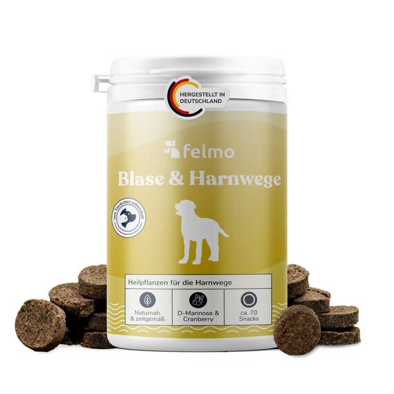 Snack für Hunde mit Cranberries & D-Mannose, ca. 70 Stück – Getreide- & Zuckerfrei mit Ackerschachtelhalm, Löwenzahn, pflanzliche Zutaten in Verbindung mit Blase & Harnwege