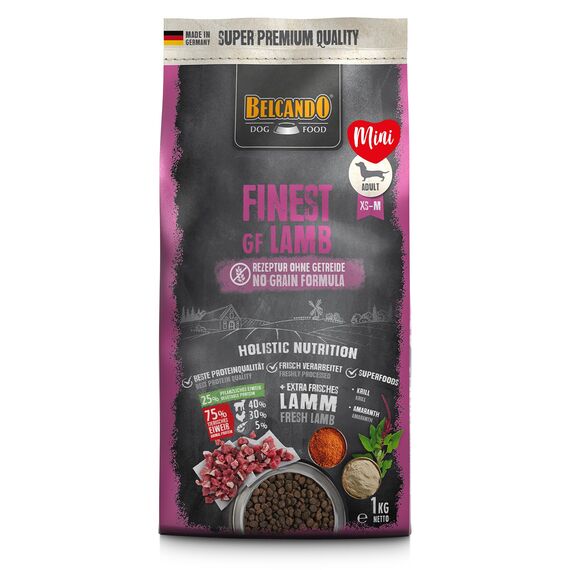 Belcando Finest GF Lamb [1 kg] getreidefreies Hundefutter | Trockenfutter für kleine & mittlere Hunde | Alleinfuttermittel für Hunde ab 1 Jahr
