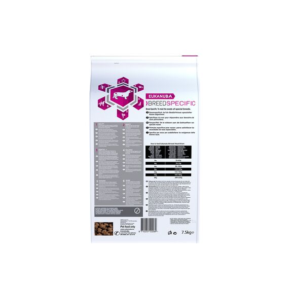 Eukanuba Breed Specific Dackel Trockenfutter - optimal auf die Rasse abgestimmtes Premium Hundefutter mit Huhn, 7,5 kg