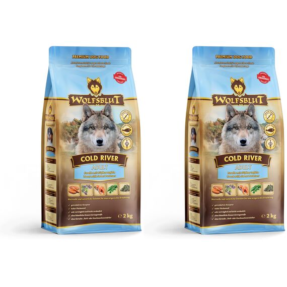 Wolfsblut - Cold River - 2 kg - Forelle - Trockenfutter - Hundefutter - Getreidefrei (Packung mit 2)