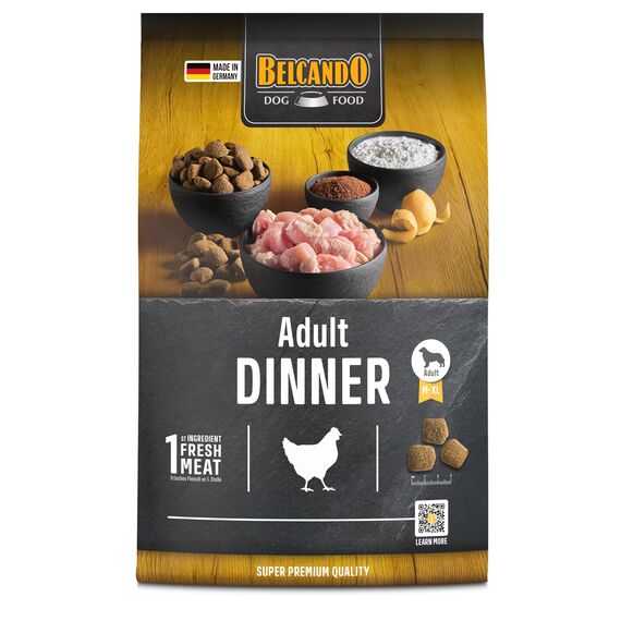 BELCANDO Adult Dinner [4 kg] Hundefutter | Trockenfutter für Hunde | Alleinfuttermittel für ausgewachsene Hunde Aller Rassen ab 1 Jahr