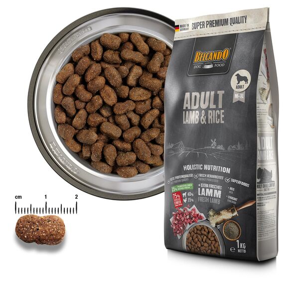 Belcando Adult Lamb & Rice Hundefutter | Trockenfutter für empfindliche Hunde | Alleinfuttermittel für ausgewachsene Hunde ab 1 Jahr (1 kg neu)