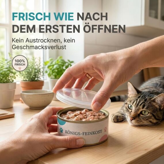 HUND IST KÖNIG Dosendeckel für Tierfutter (3 Stück) - Robuste Deckel für Katzen & Hundefutter Dosen - Tierfutter bleibt lange frisch Dosen schließen Gerüche ein - 400g / 200g Dosendeckel