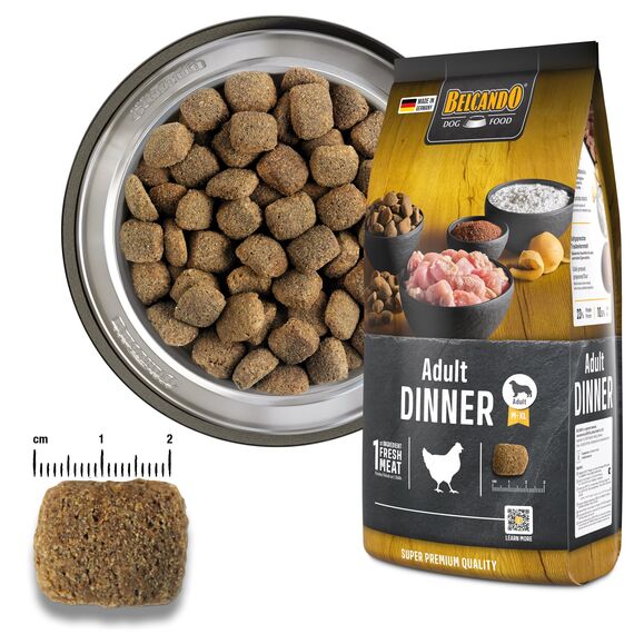 BELCANDO Adult Dinner [4 kg] Hundefutter | Trockenfutter für Hunde | Alleinfuttermittel für ausgewachsene Hunde Aller Rassen ab 1 Jahr