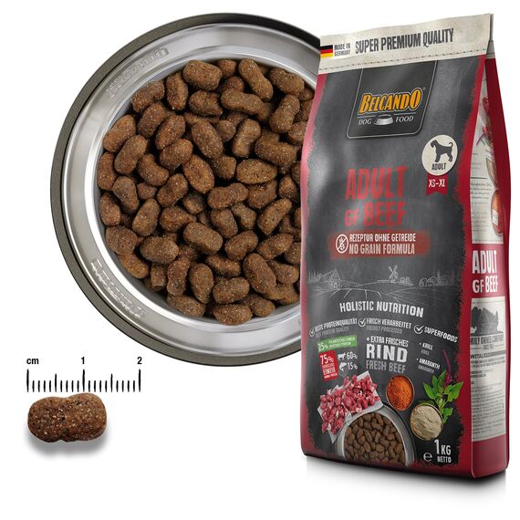 Belcando Adult GF Beef [1 kg] getreidefreies Hundefutter | Trockenfutter ohne Getreide | Alleinfuttermittel für ausgewachsene Hunde ab 1 Jahr