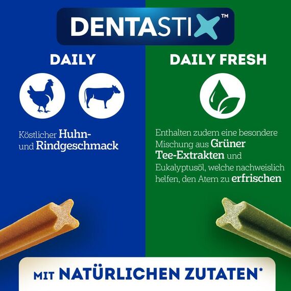 Pedigree DentaStix Hundesnack für kleine Hunde (5-10kg), Zahnpflege-Snack mit Huhn und Rind, 1 Packung je 56 Stück (1 x 880 g)