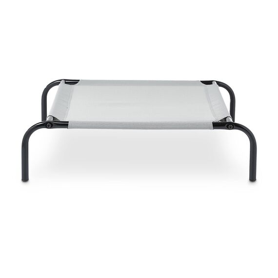 Amazon Basics Kühlendes erhöhtes Hund Haustierbett, Grau, Größe L, L 130 x B 80 x H 19 cm