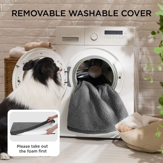BEDSURE orthopädisches Hundebett kleine Hunde - 76x51x7.6cm Hundekissen flauschig Hundematte waschbar Hundematratze in dunkelgrün für kleine Hunde