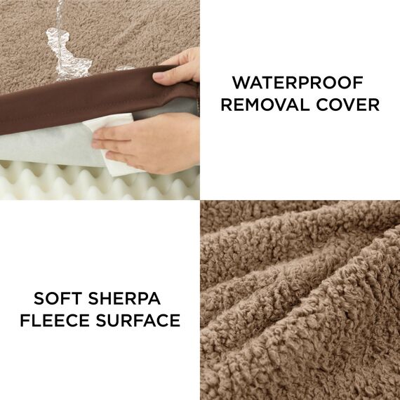 BEDSURE orthopädisches Hundebett Grosse Hunde - 91x69x7.6cm Hundekissen flauschig Hundematte waschbar Hundematratze in braun für große Hunde
